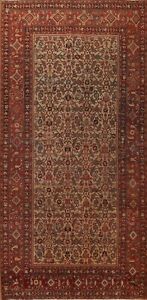 Antique Pre 1900 Heriz Bakhshayesh Area Rug 7 X13 Hand Knotted Wool Carpet