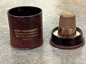 Antique Ketcham And Mcdougall 14k Gold 7 Thimble John Wanamaker Case Es101