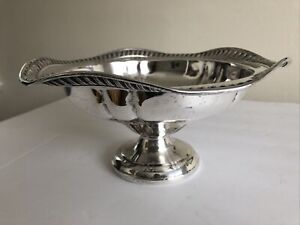 Vtg Sheridan Silverplate Silver Over Copper 10 X 5 Pedestal Footed Bowl