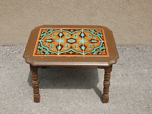 Gorgeous Geometric 1920 S California Monterey Tile Top Table