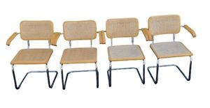 Knoll Cesca Cane Chair Marcel Breuer 1981 Made In Italy Set Of 4 Original