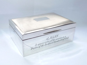 Vintage Sterling Silver Cigarette Box Cigar Box Trinket Box Birmingham 1972