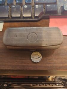 Antique Sterling Silver Eyeglass Case With Initials Carved In Tmj 2 71 Oz