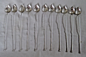 Vintage Watson Sterling Silver Set Of 11 Mint Julep Iced Tea Spoons 8 1 4 