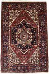 Vintage Geometric Small Plush 3x5 Bidjar Oriental Rug Farmhouse Decor Carpet