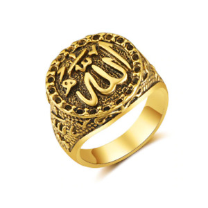 Islamic Ring Size 9 Color Golden Black