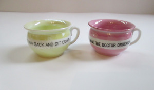 2 Antique Miniature Lusterware Chamber Pots Go Way Back Dr Ordered 