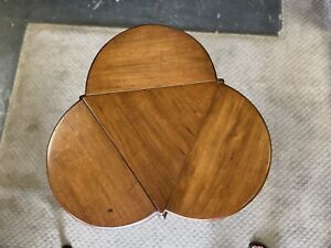 Vintage Maple Wood Drop Leaf Clover Triangle Wedge End Table
