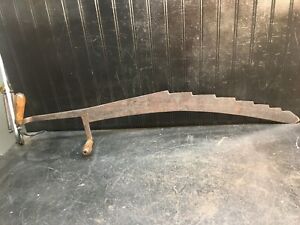 Vintage Antique Primitive Hay Ice Cutting Knife Hand Saw 36in Barn Farm Tool