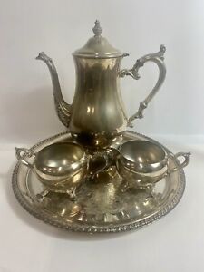 4 Pc Vintage Silver Tea Coffee Set