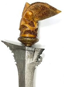 Antique Indonesian Bugis Slawesi Keris Kris Dagger W Quality Hilt Scabbard