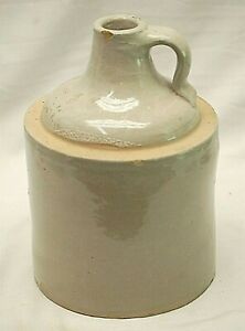Antique Primitive Rws Co Red Wing Stoneware Jug Crock Art Pottery Jar Vintage E