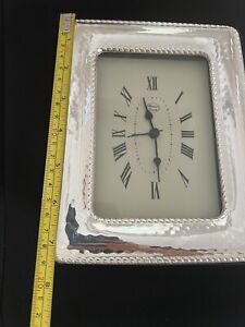 Vintage Large Sterling Silver Hammered And Rope Clock