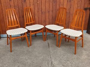 4x Teak Dining Room Chairs Vintage Designer Wood 60er Vamdrup Danish Modern