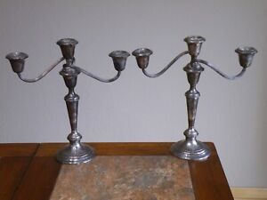 Vintage Weighted Gorham 808 1 Sterling Silver Triple Candle Holder Freeship