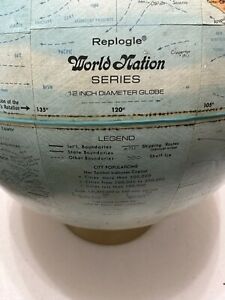 Replogle World Nation Series Globe Leroy M Tolman Vintage Good Condition 