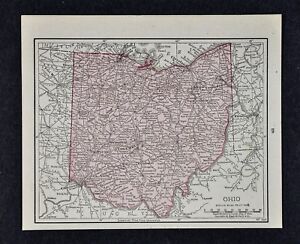 1917 Mcnally Map Ohio Columbus Cleveland Cincinnati Toledo Dayton Youngstown