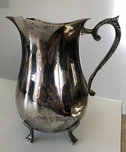Vintage International Silver Co Silverplated Handmade In India Water Pitcher