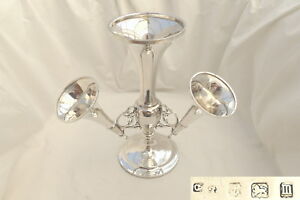 Rare George V Hm Sterling Silver Table 4 Fluted Epergne 1911