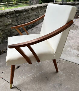 Vintage Original Mid Century Modern Mcm White Chair