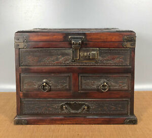 12 Chinese Antique Wood Box Natural Old Mahogany Box Jewelry Box