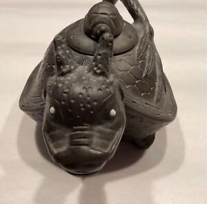 Small Handmade Chinese Clay Dragon Teapot With Turtle Lid