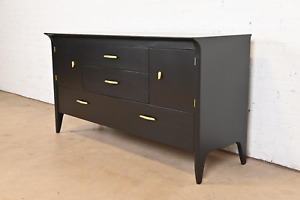 John Van Koert For Drexel Profile Mid Century Modern Black Lacquered Dresser