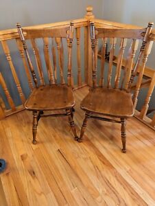 2 Vintage Ethan Allen Maple Dining Chairs Heirloom Nutmeg Finish 10 6060