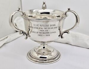 The Baldwin School 1906 Sterling Silver 3 Handle Achievement Trophy Cup B B B