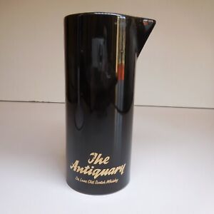 Pitcher Carafe Porcelain Black Antiquary Premium Scotch Whisky Pm England N7421