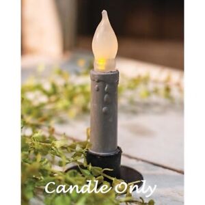 New Gray Taper Candle Cement Look Finish 4 Timer Primitive Farmhouse Chic