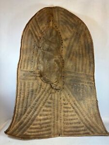 240420 Antique And Large 19th Cent African Kirdi Shield Certificate Cameroon