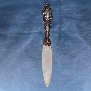 Antique Sterling Silver Repousse Handle Mop Letter Opener