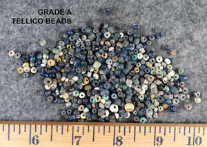 10 Original Tellico Plains Grade A Trade Beads Cherokee Blue Venetian Glass 1700
