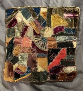 Early Antique Miniature Quilt Hand Stitched Country Primitive Fragment Or Mat
