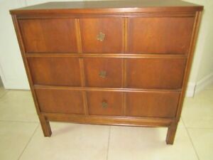 Mid Century Modern Chest Of Drawer By Bassett Furniture Solid Wood 3 Drawer