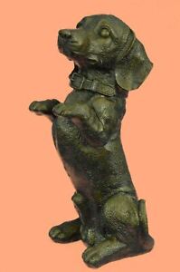 Signed Original Milo French Sculpture Hot Cast Bronze Basset Hound Figurine Sale