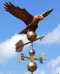 Massive Copper Eagle Weathervane W Copper Balls Brass Directionals 131