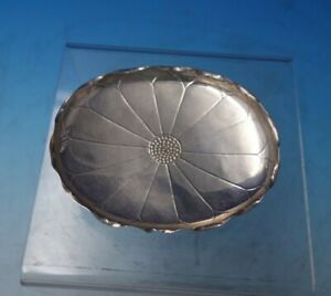 Chinese Export Sterling Silver Ashtray Chrysanthemum Design W Ball Feet 5758 