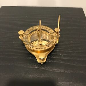 Vintage Sundial Compass Solid Essex Brass Captain S Nautical Marine