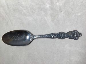 Antique Sterling Silver February Carnation Pisces Zodiac Wallace And Sons Spoon