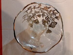 Vintage Silver City Sterling Silver Overlay 3 Footed Bowl