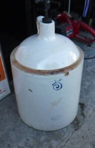 Antique Red Wing 5 Gallon 4in Wing Stoneware Jug Pick Up Only 