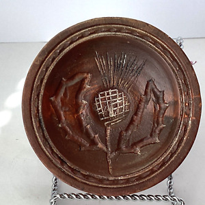 Vintage Antique Wood Butter Cookie Stamp With Rare Thistle Design