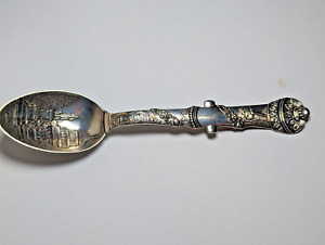 Civil War 1861 Historical Figural Cannon Sterling Silver Souvenir Spoon