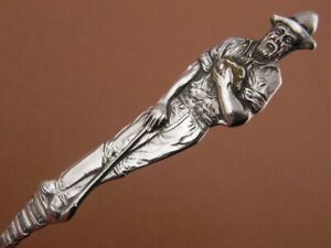 Sterling Mechanics Souvenir Spoon Figural Prospector Gold Miner Carson Nv