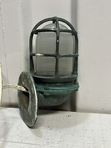 Vintage Bronze Ship S 90 Degree Passageway Light Came Off A 1925 Fire Boat