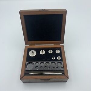 Voland Sons Inc Balance Scale Weights W Wood Case