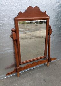 21 X32 Antique Vintage Old Solid Wood Wooden Swivel Dresser Vanity Wall Mirror