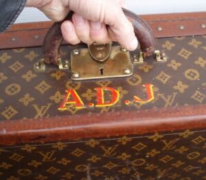 Louis Vuitton Lrg Historic Antique Hand Made Monogrammed Leather Suitcase Trunk